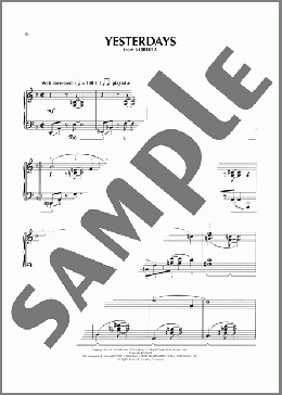 Yesterdays (from Roberta) (arr. Lee Evans)(Jerome Kern/Otto Harbach) 楽譜 ピアノ（ソロ） ダウンロード