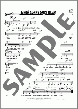 When Sunny Gets Blue (Low Voice)(Jack Segal/Marvin Fisher) 楽譜 その他 ダウンロード