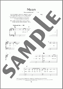 Mean(Taylor Swift) 楽譜 その他 ダウンロード