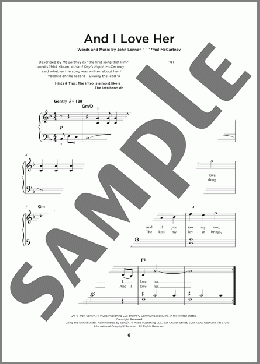 And I Love Her(The Beatles) 楽譜 その他 ダウンロード