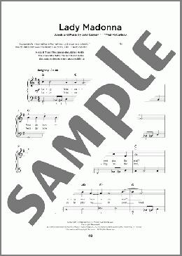 Lady Madonna(The Beatles) 楽譜 その他 ダウンロード