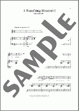 A Wand'ring Minstrel I (from The Mikado)(Sir Arthur Sullivan/William S. Gilbert) 楽譜 ピアノ & ボーカル ダウンロード