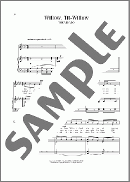 Willow, Tit-Willow (from The Mikado)(Sir Arthur Sullivan/William S. Gilbert) 楽譜 ピアノ & ボーカル ダウンロード