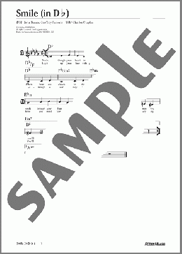Smile (移調バージョン in D♭)(Charles Chaplin) 楽譜 メロディ 中級 ダウンロード