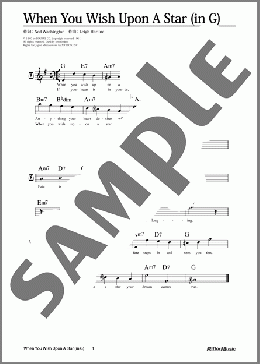 When You Wish Upon A Star (移調バージョン in G)(Leigh Harline) 楽譜 メロディ 中級 ダウンロード