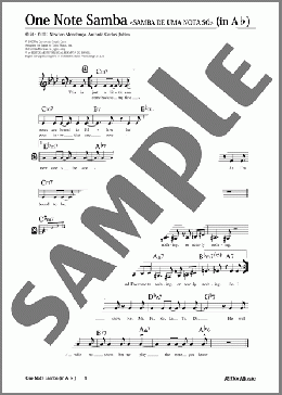 One Note Samba ＜SAMBA DE UMA NOTA SO＞ (移調バージョン in A♭)(Newton Mendonca/Antonio Carlos Jobim) 楽譜 メロディ 中級 ダウンロード