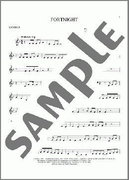 Fortnight (feat. Post Malone)(Taylor Swift) 楽譜 リコーダー ダウンロード