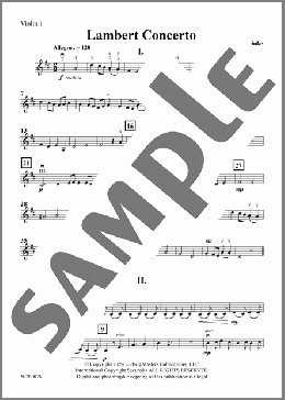 Lambert Concerto (for Violin and String Orchestra) - Violin 1(Brian Krinke) 楽譜 オーケストラ（パート） ダウンロード