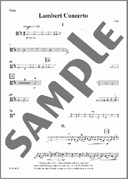 Lambert Concerto (for Violin and String Orchestra) - Viola(Brian Krinke) 楽譜 オーケストラ（パート） ダウンロード