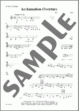 Acclamation Overture - Bass Clarinet(Kelly Bennette) 楽譜 その他 ダウンロード