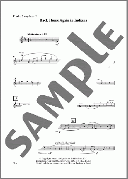 Back Home Again in Indiana (arr. Jeremy S. Martin) - Alto Sax 2(James F. Hanley) 楽譜 その他 ダウンロード