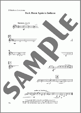 Back Home Again in Indiana (arr. Jeremy S. Martin) - Baritone Saxophone(James F. Hanley) 楽譜 その他 ダウンロード