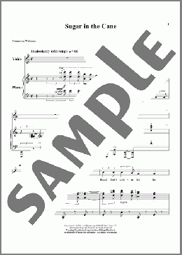Sugar In The Cane(Tennessee Williams) 楽譜 ピアノ & ボーカル ダウンロード