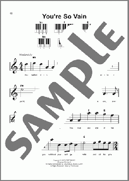 You're So Vain(Carly Simon) 楽譜 ピアノ（ソロ） ダウンロード