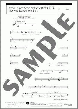 ホール・ニュー・ワールド(サックス四重奏SATB)(Baritone Saxophone in E♭)(Alan Menken) 楽譜 アンサンブル（パート） ダウンロード 定額サブスク