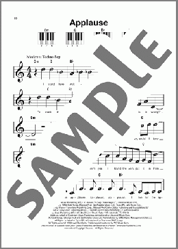 Applause(Lady Gaga) 楽譜 ピアノ（ソロ） ダウンロード