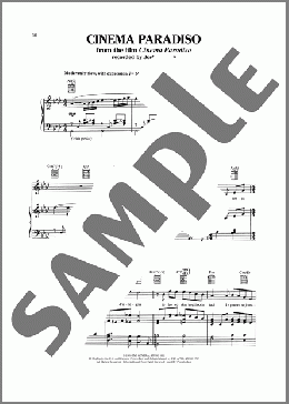 Cinema Paradiso(Andrea Morricone) 楽譜 ピアノ & ボーカル ダウンロード