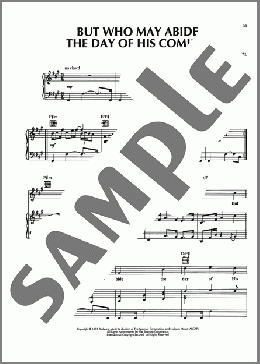 But Who May Abide The Day Of His Coming(George Frideric Handel) 楽譜 ピアノ & ボーカル & ギター ダウンロード