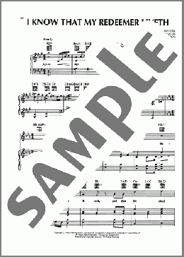 I Know That My Redeemer Liveth(George Frideric Handel) 楽譜 ピアノ & ボーカル & ギター ダウンロード