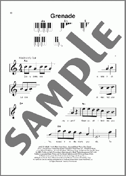 Grenade(Bruno Mars) 楽譜 ピアノ（ソロ） ダウンロード