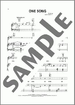 One Song(Marvin Hamlisch) 楽譜 ピアノ & ボーカル & ギター ダウンロード