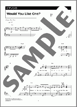 Would You Like One?(Travis Japan) 楽譜 ピアノ（ソロ） 中級 ダウンロード 定額サブスク