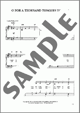 O For A Thousand Tongues To Sing(Lowell Mason/Charles Wesley/Carl G. Glaser) 楽譜 ピアノ（ソロ） ダウンロード