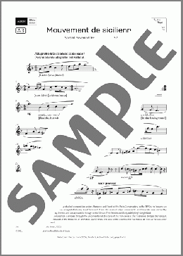 Mouvement de sicilienne (Grade 7, list A3, from the ABRSM Flute Syllabus from 2026)(Charles Koechlin) 楽譜 フルート ダウンロード