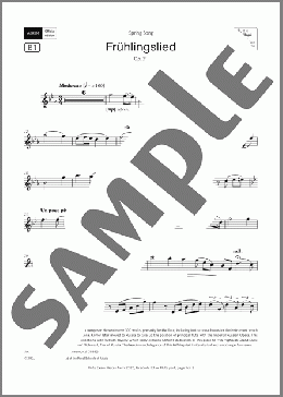 Fruhlingslied (Grade 6, list B1, from the ABRSM Flute Syllabus from 2026)(Ernesto K?hler) 楽譜 フルート ダウンロード