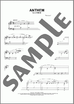 Anthem (from Chess) (Peaceful Piano Solo)(Tim Rice/Bjorn Ulvaeus/Benny Andersson/Benny Andersson & Bjorn Ulvaeus) 楽譜 ピアノ（ソロ） ダウンロード