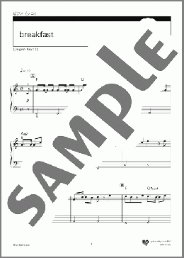 breakfast(ハ長調ver.)(Mrs.GREEN APPLE) 楽譜 ピアノ（ソロ） 入門 ダウンロード