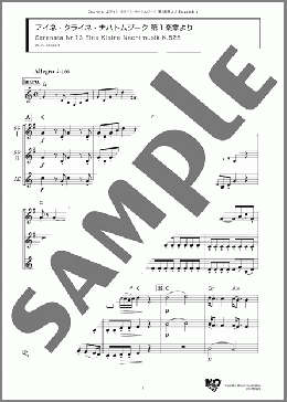 アイネ・クライネ・ナハトムジーク 第1楽章より(W. A. Mozart) 楽譜 アンサンブル（フルスコア） ダウンロード