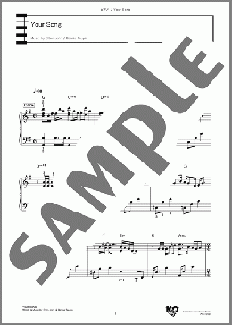 Your Song(Elton John/Bernie Taupin) 楽譜 ピアノ（ソロ） 上級 ダウンロード