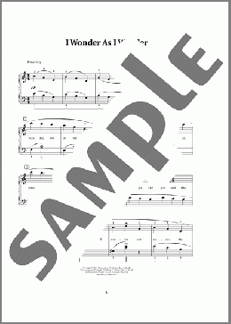 I Wonder As I Wander(John Jacob Niles) 楽譜 ピアノ（ソロ） ダウンロード