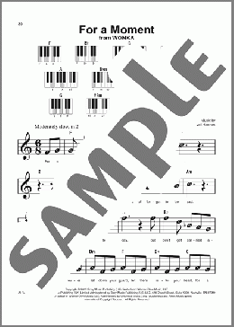 For A Moment (from Wonka)(Neil Hannon) 楽譜 ピアノ（ソロ） ダウンロード