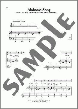 Alabama Song(Kurt Weill/Bert Brecht) 楽譜 ピアノ & ボーカル & ギター ダウンロード