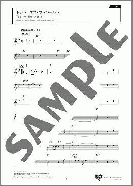 トップ・オブ・ザ・ワールド(John Bettis/Richard Carpenter) 楽譜 フルート ダウンロード