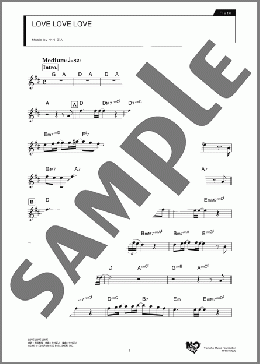 LOVE LOVE LOVE(DREAMS COME TRUE) 楽譜 フルート ダウンロード