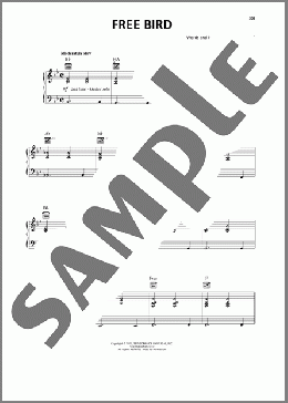 Free Bird(Lynyrd Skynyrd) 楽譜 ピアノ & ボーカル & ギター ダウンロード
