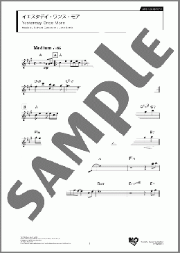 イエスタデイ・ワンス・モア Alto(Richard Carpenter/John Bettis) 楽譜 アルトサックス（ソロ） ダウンロード