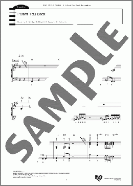 I Want You Back(B. Gordy/A. Mizell/F. Perren/D. Richards) 楽譜 アンサンブル（パート） 中～上級 ダウンロード