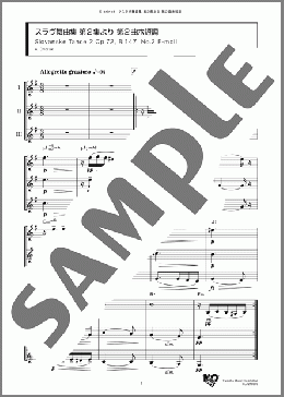 スラヴ舞曲集 第2集より 第2曲ホ短調(A. Dvorak) 楽譜 アンサンブル（フルスコア） ダウンロード