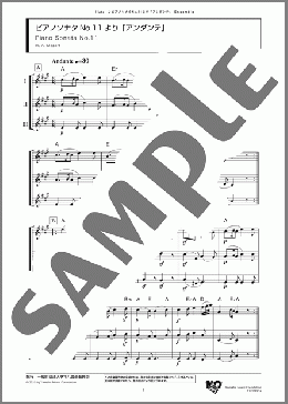 ピアノソナタNo.11より「アンダンテ」(W. A. Mozart) 楽譜 アンサンブル（フルスコア） ダウンロード