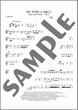 Die With A Smile(Bruno Mars And Lady Gaga) 楽譜 テナーサックス（ソロ） ダウンロード