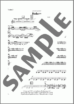 Bolero for Strings (arr. Cameron Law)-Violin 2(Maurice Ravel) 楽譜 オーケストラ（パート） ダウンロード