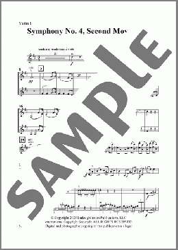 Symphony No. 4, Second Movement (arr. Michael Hopkins)-Violin 1(Johannes Brahms) 楽譜 オーケストラ（パート） ダウンロード