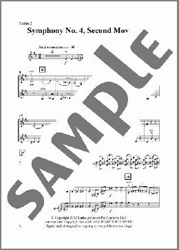 Symphony No. 4, Second Movement (arr. Michael Hopkins)-Violin 2(Johannes Brahms) 楽譜 オーケストラ（パート） ダウンロード