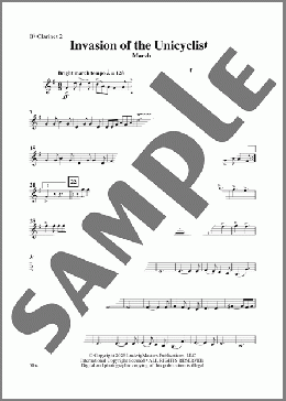 Invasion of the Unicyclists-Clarinet 2(Kelly Bennette) 楽譜 その他 ダウンロード