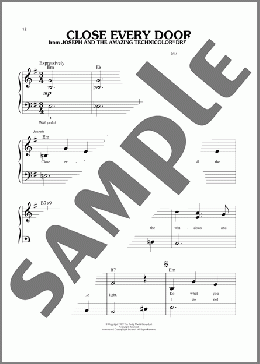 Close Every Door (from Joseph and the Amazing Technicolor Dreamcoat)(Tim Rice/Andrew Lloyd Webber) 楽譜 ピアノ（ソロ） ダウンロード