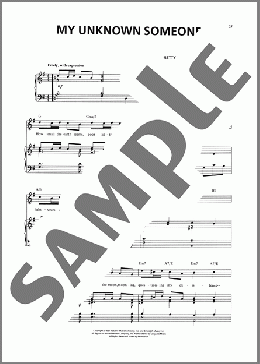 My Unknown Someone (from The Will Rogers Follies)(Cy Coleman) 楽譜 ピアノ & ボーカル ダウンロード